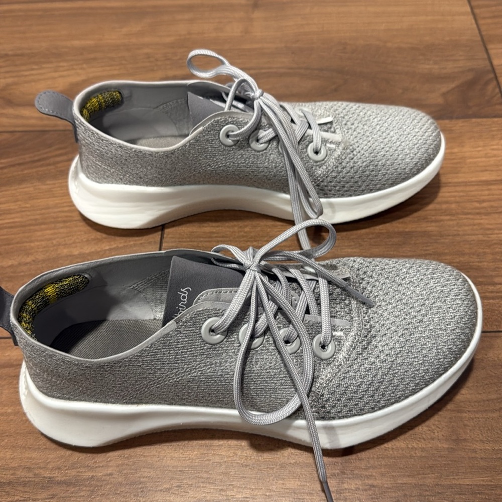 Allbirds Light Gray Knit Lace-Up Shoes - Picture 4 of 7
